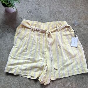 1. State Yellow Stripe High Rise Shorts